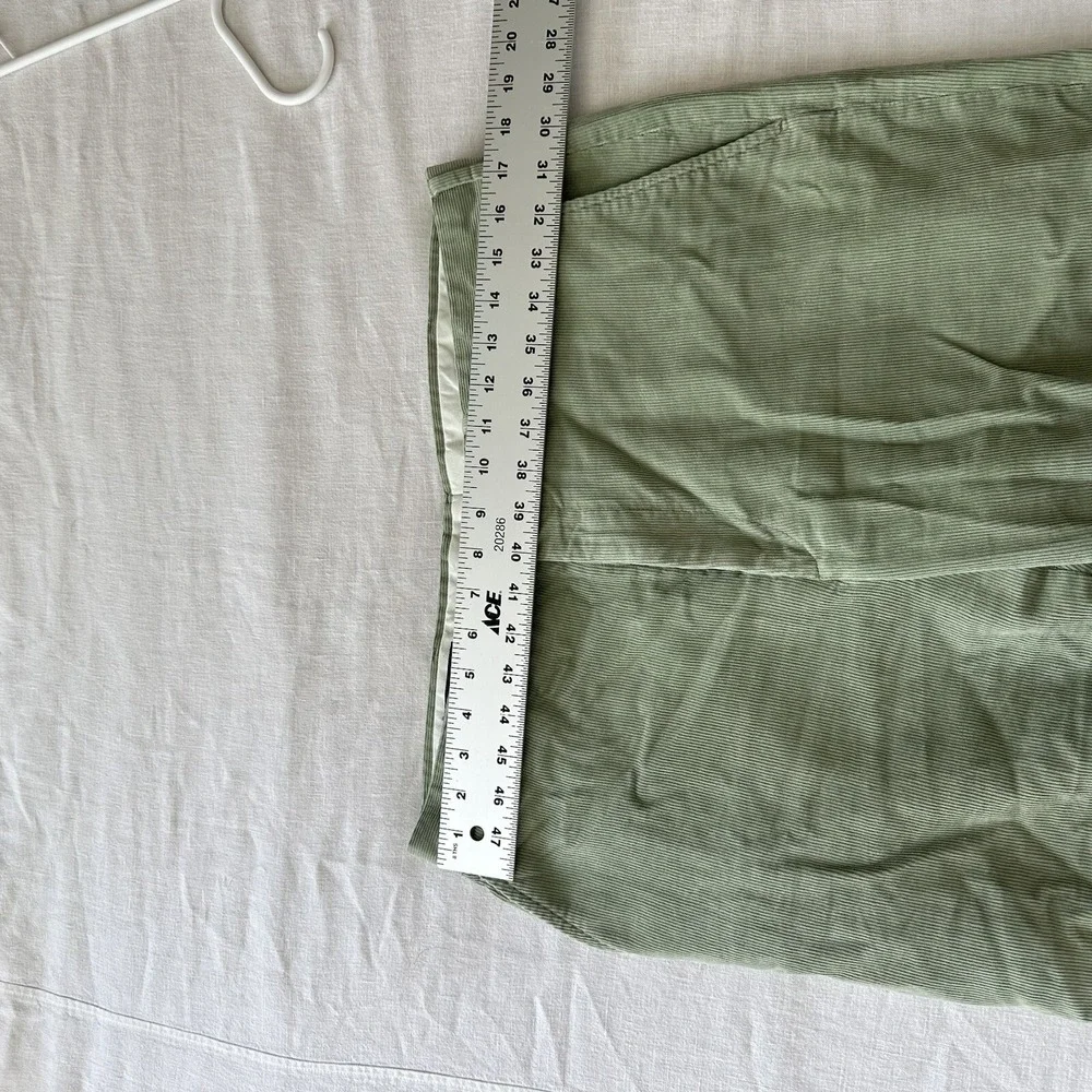 Lands End‎ Mens Sage Green Corduroy Pants Straight Leg 35x28 Cotton Chinos